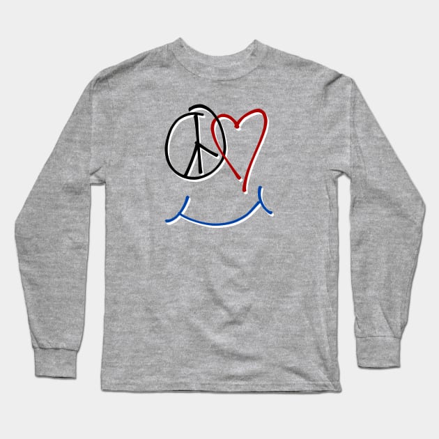 Peace Love Happiness Symbol Long Sleeve T-Shirt by RaizePeace